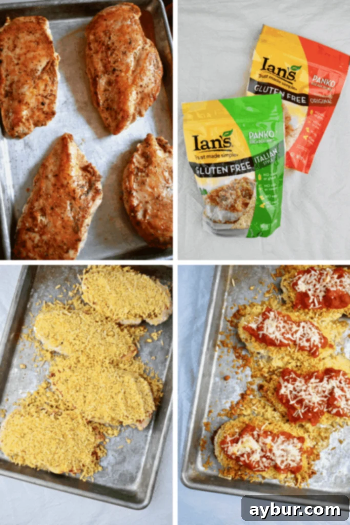 Crispy Chicken Parmesan 4 Step-by-step Chicken Parmesan preparation