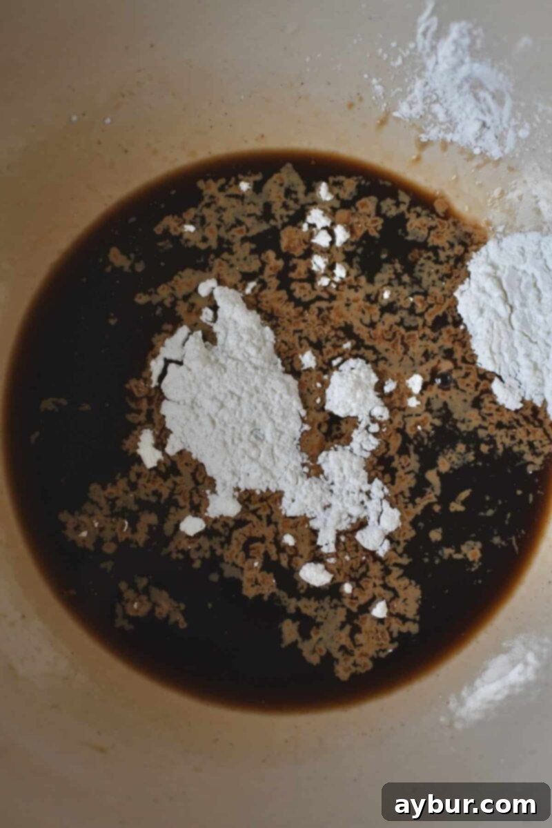 Making the sauce to marinate the chicken in.