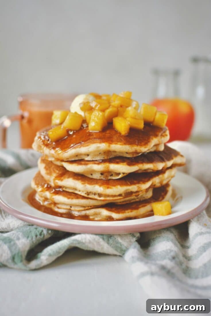 Apple Cinnamon Pancakes with Caramel Apple Topping