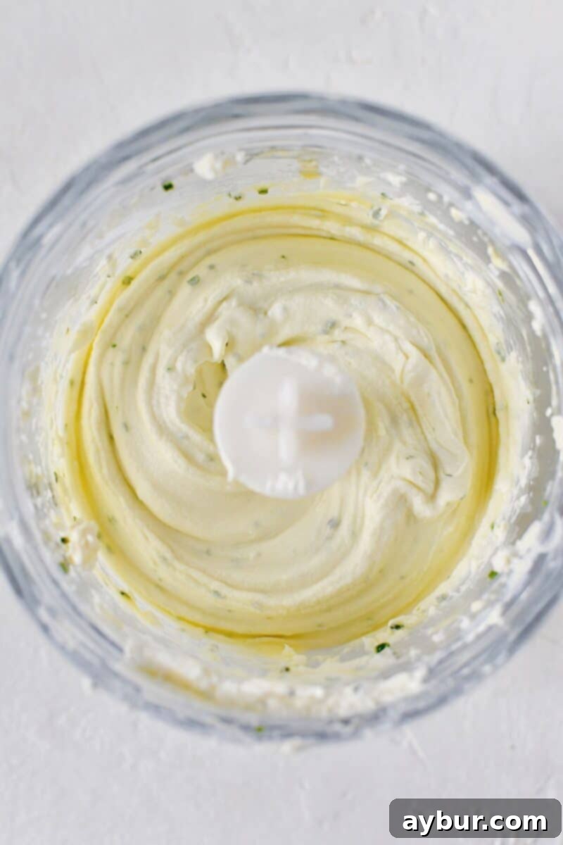 Velvet Goat Cheese Spread 5 Ingredients whipped together in a mini food processor.