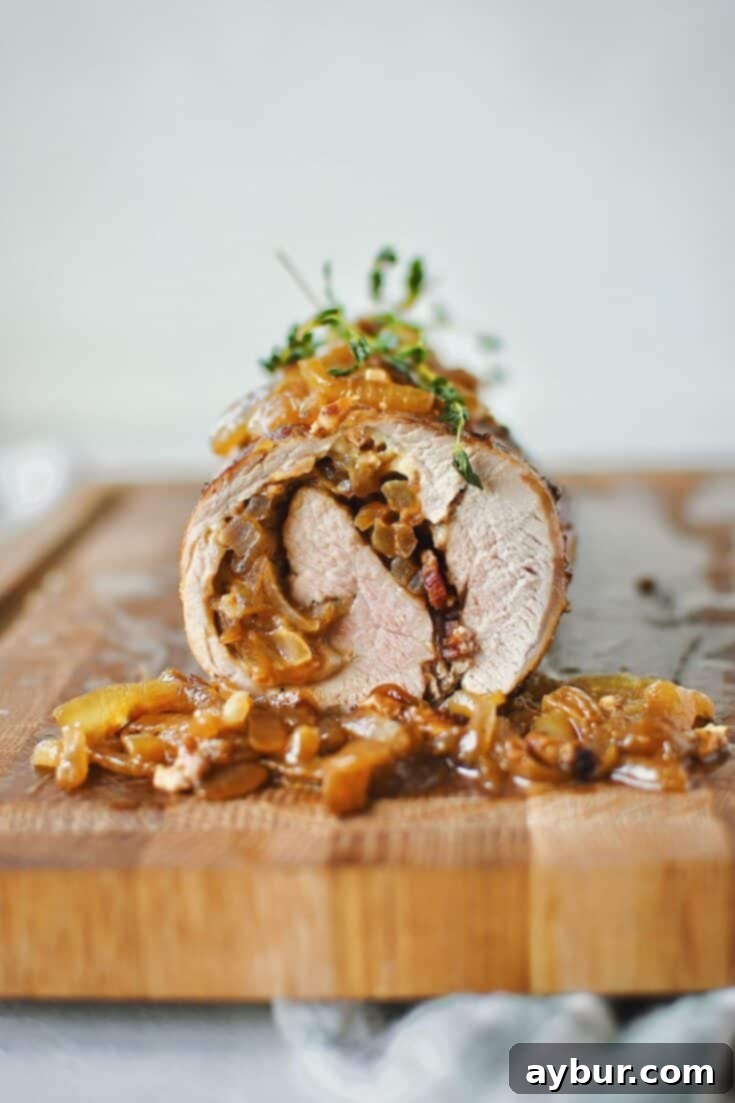 Savory Stuffed Pork Tenderloin 20 Stuffed Pork Tenderloin sliced and ready to eat.