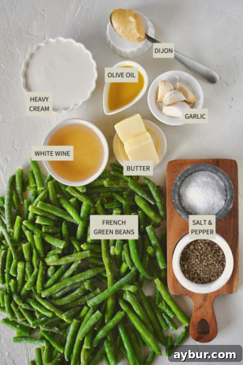 Creamy Green Beans 3 Ingredients needed to make Creamed Green Beans.