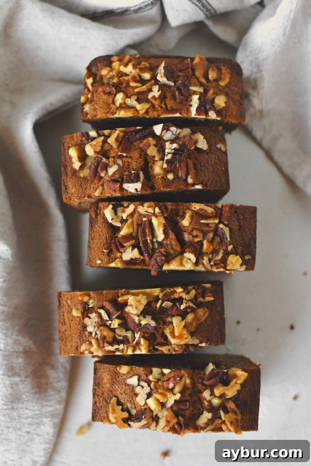 Sliced Starbucks Banana Bread Recipe ready to be enjoyed.