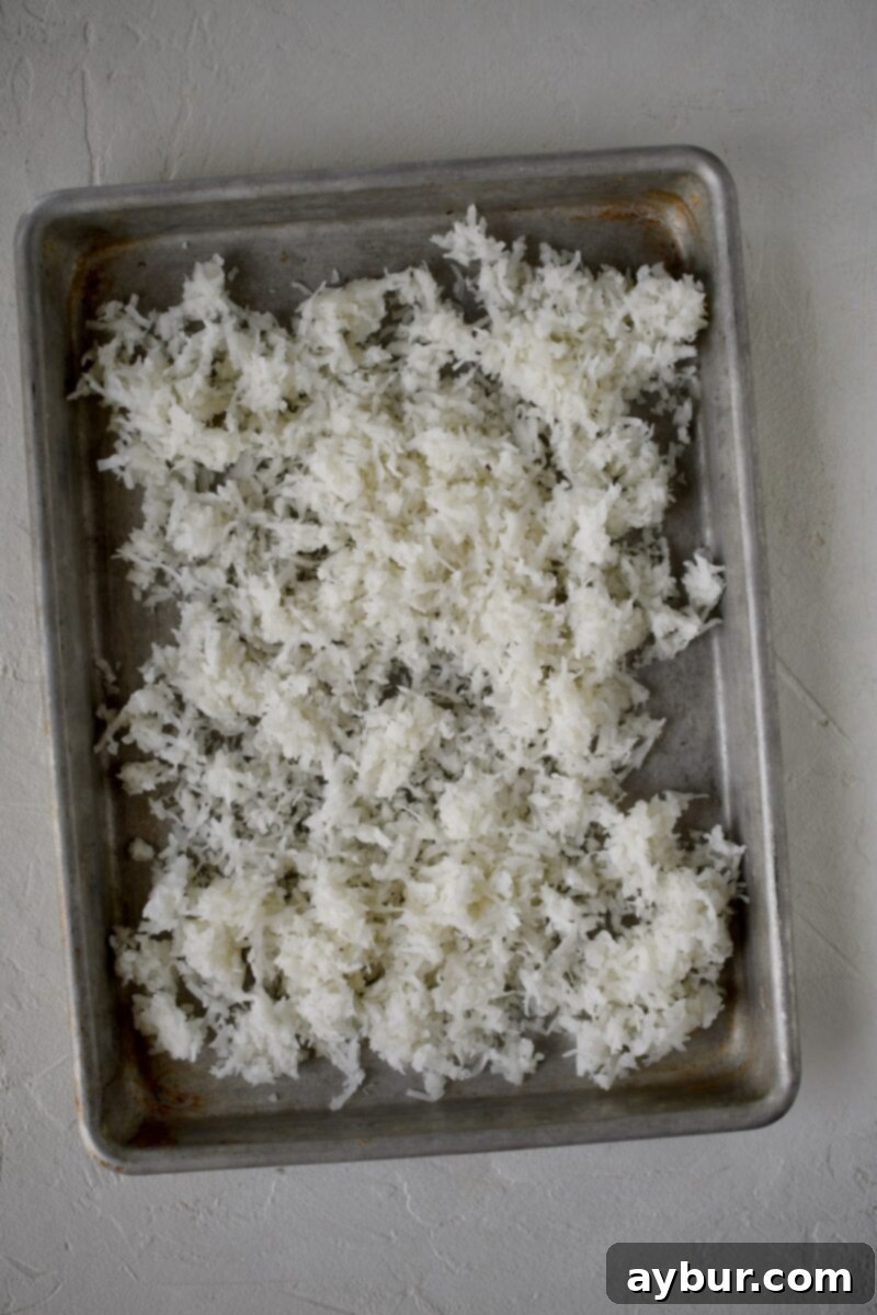 Coconut before toasting.