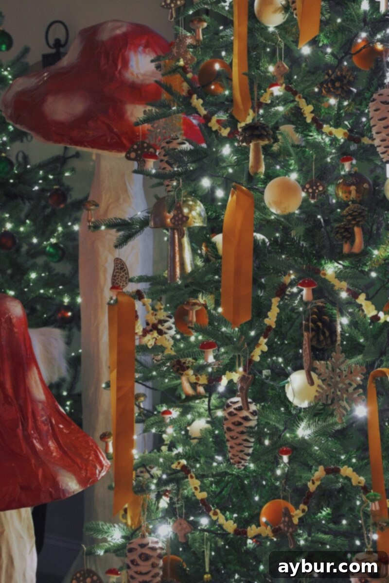 Salt Dough Gingerbread Keepsakes 17 Gingerbread Salt Dough that has been made into mushroom ornaments on the King of Christmas King Noble Fir Tree.