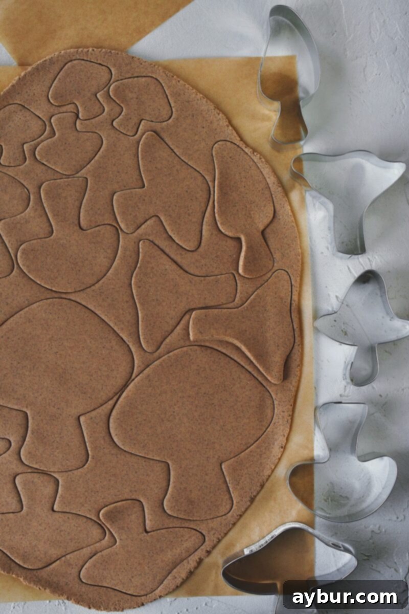 Salt Dough Gingerbread Keepsakes 10 Salt dough rolled out and cut with mushroom cookie cutters.