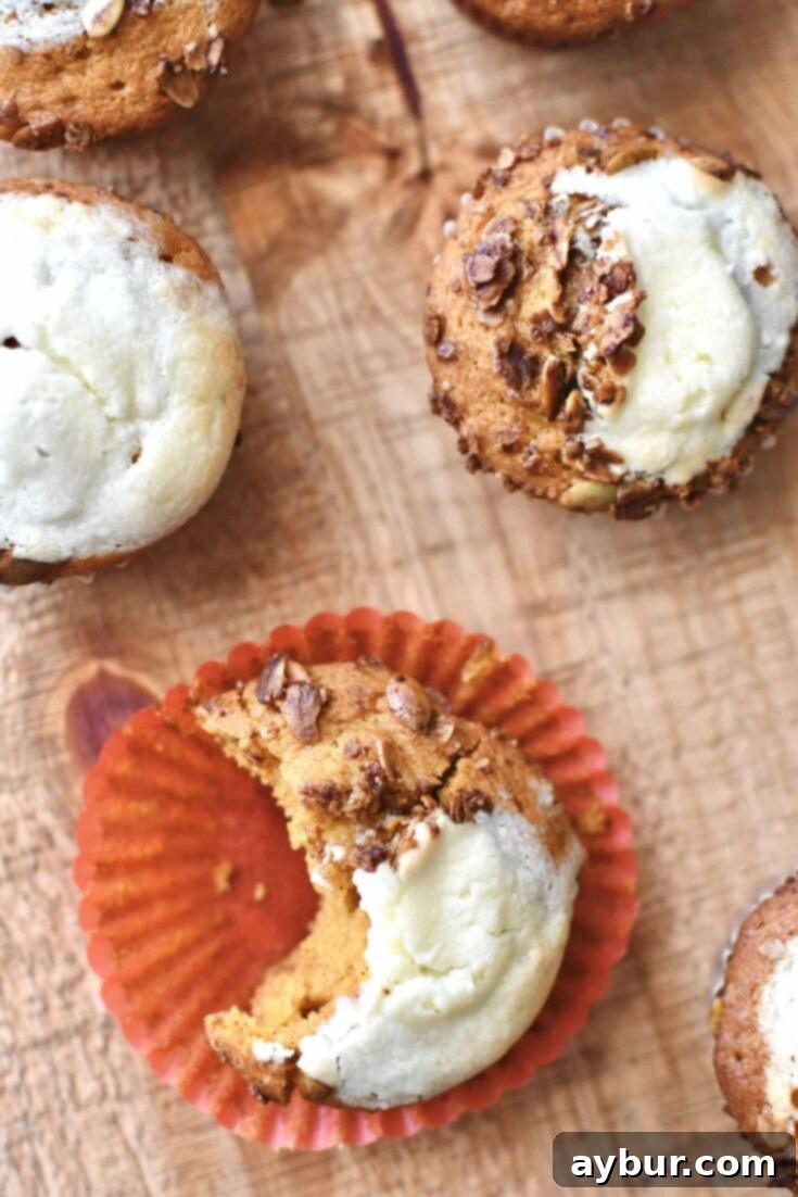 Homemade Starbucks-Inspired Pumpkin Cream Cheese Muffins 5 Copycat Starbucks Pumpkin Cream Cheese Muffins with a golden-brown top and creamy swirl