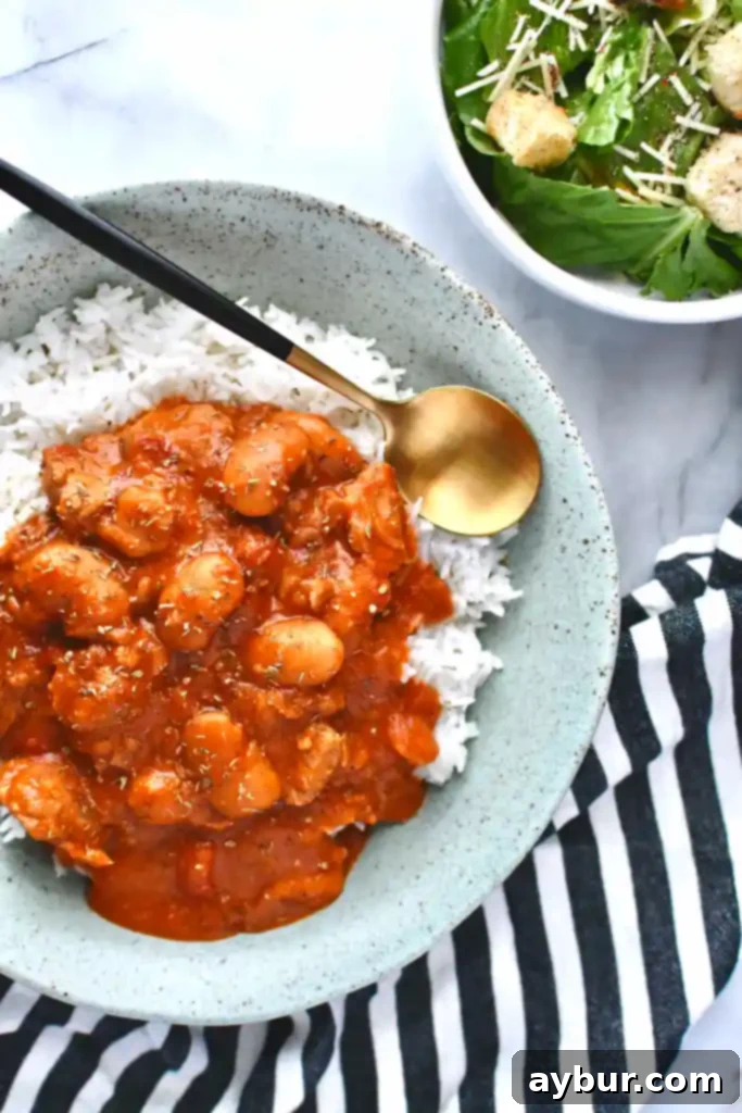 Not ya mama's Pork and Beans served over basmati rice