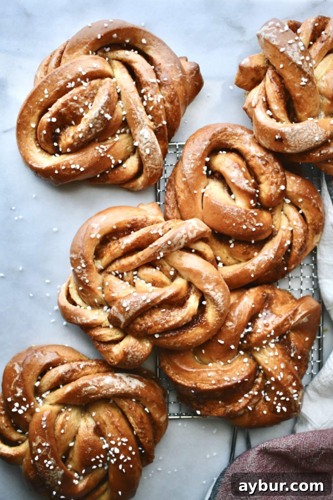 Freshly baked Pumpkin Cinnamon Rolls with glaze