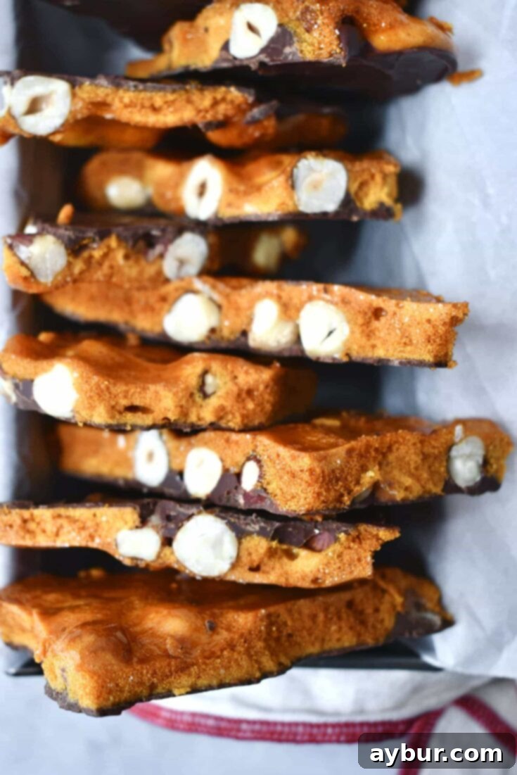 Hazelnut Honeycomb dessert with chocolate