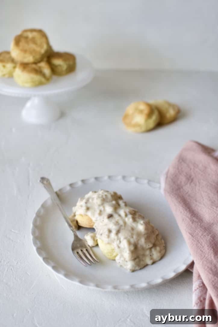 BoBo's Classic Sausage Gravy My New Favorite 5 Joanna Gaines recipe for Classic Sausage Gravy on Jojo's Biscuits from the Magnolia Table Cookbook Vol. 1.